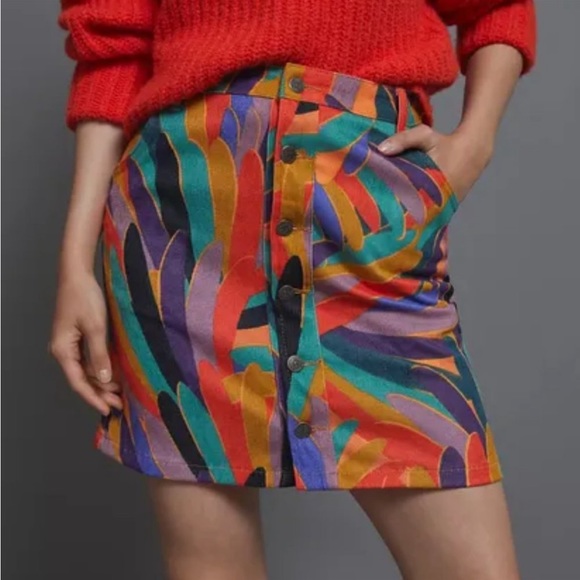 FARM Rio Dresses & Skirts - ❤️FARM RIO ANTHROPOLOGIE KIKI MINI CORDUROY SKIRT S